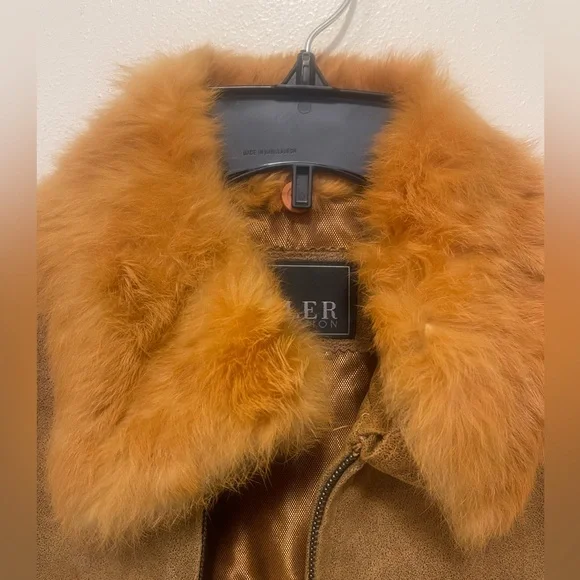 Adler Collection Vintage Leather Coat with Fur Collar Size M  Pre-Loved - Picture 8 of 12